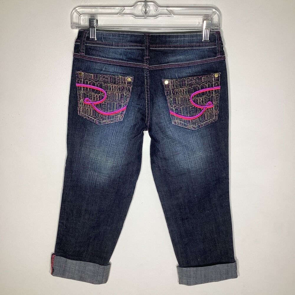 South Pole Womens Capri‎ Cuffed Denim Jeans Blue Size 1 - Picture 3 of 8
